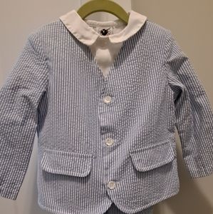 Good Lad Seersucker 3t three piece shortalls